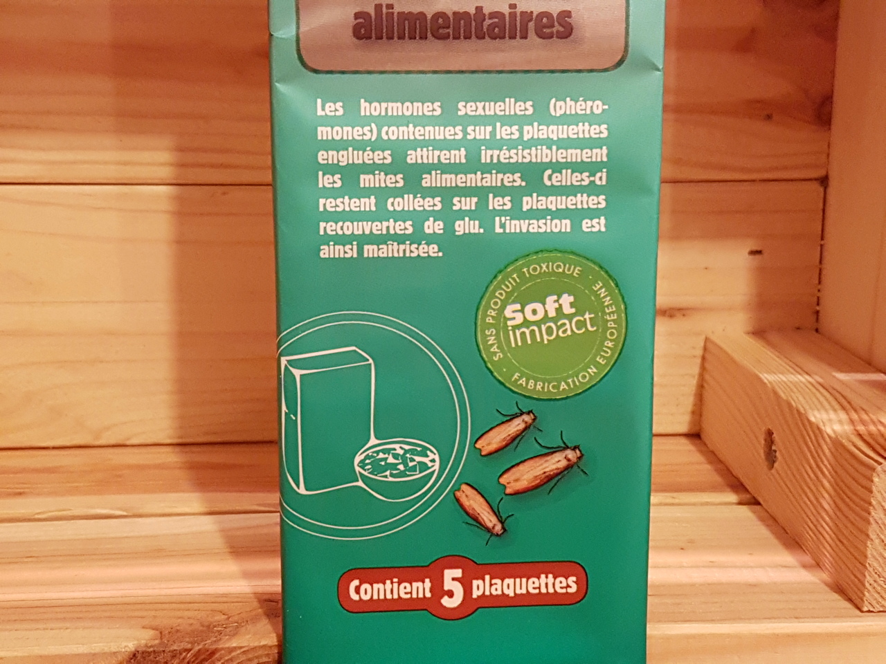 Pièges à mites alimentaires - contrôle écologique - lot de 5